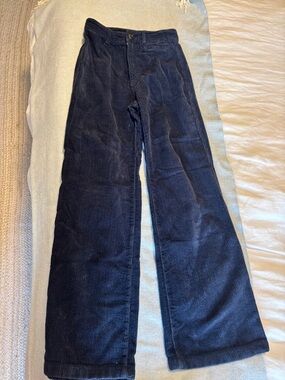 Reformation Dark Navy Corduroy Straight-Leg Jeans